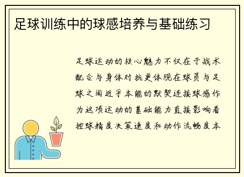 足球训练中的球感培养与基础练习
